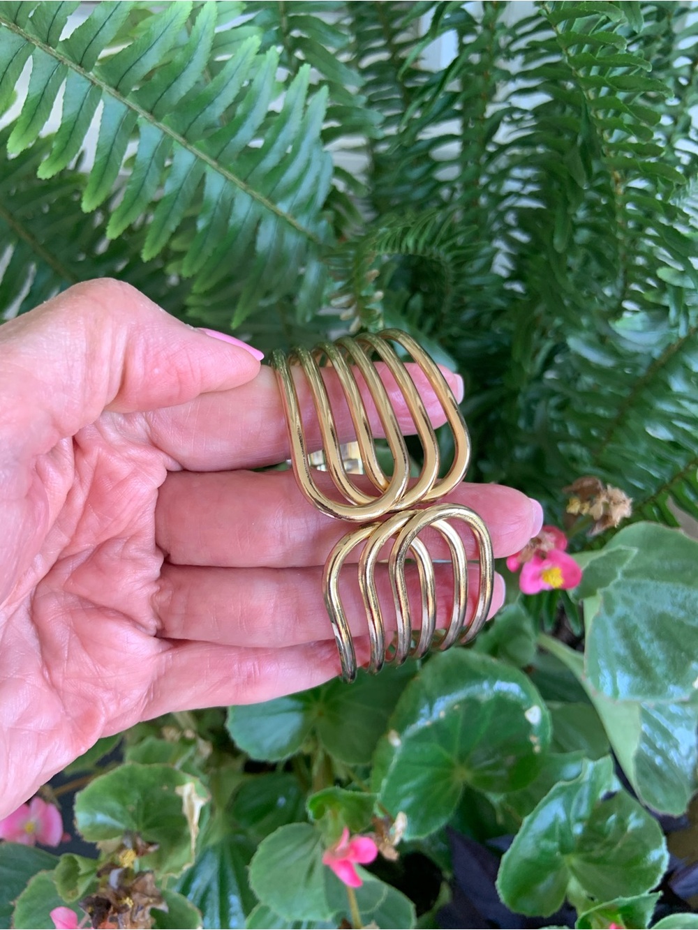 Gold Openwork Multi-Band Cuff Bracelet - Women's Jewelry - Picture 5 of 5